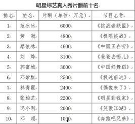 明星高额片酬明细,巨额收入背后的真相与争议